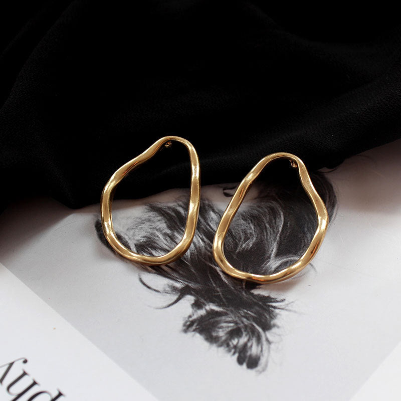 Simple retro irregular geometric women stud earrings