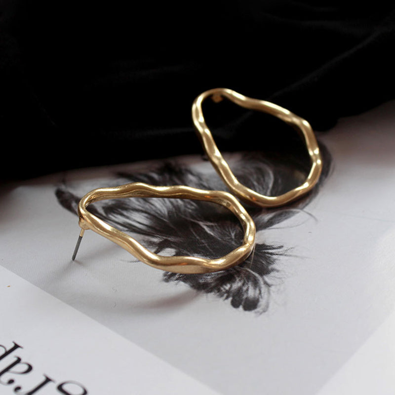 Simple retro irregular geometric women stud earrings