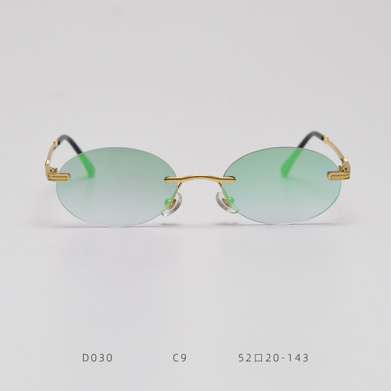 Retro Metal Color Film Sunglasses Women
