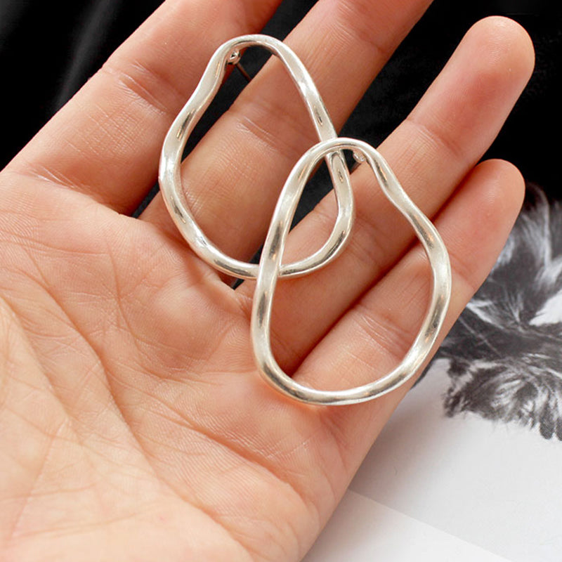 Simple retro irregular geometric women stud earrings