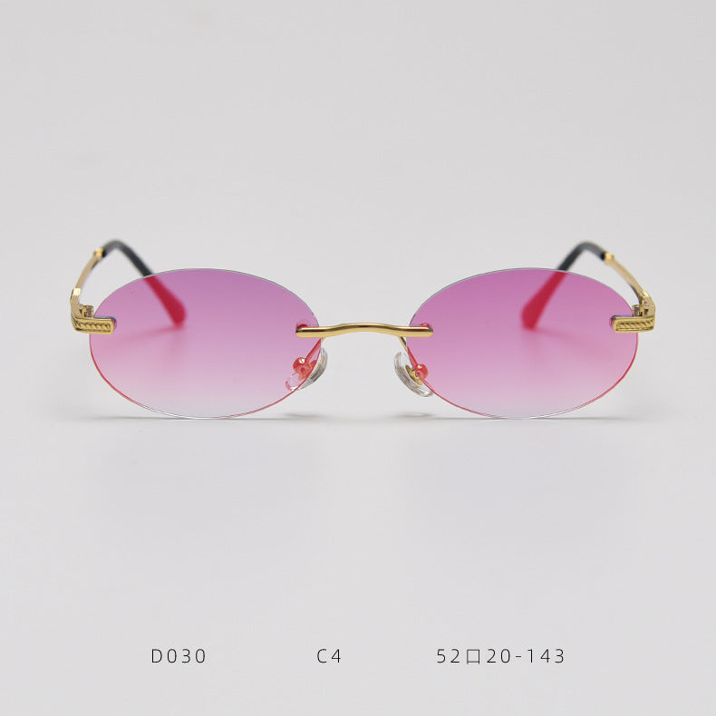 Retro Metal Color Film Sunglasses Women