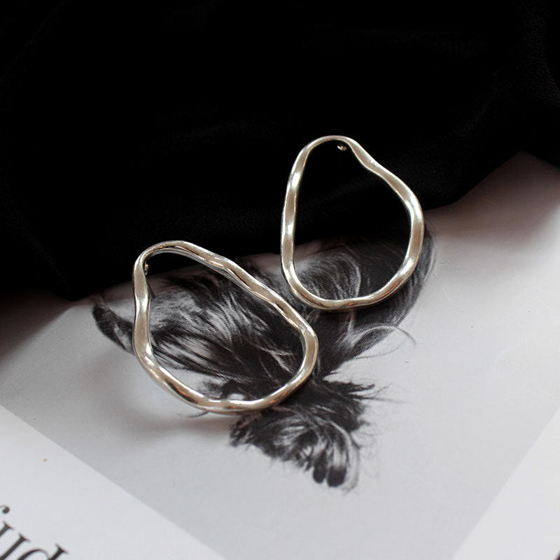 Simple retro irregular geometric women stud earrings